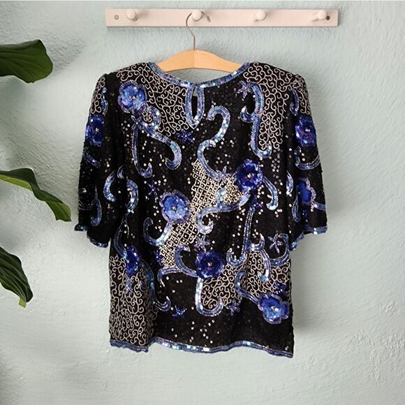 STARFISH mermaid embroidery embellish silk blouse - Picture 5 of 15